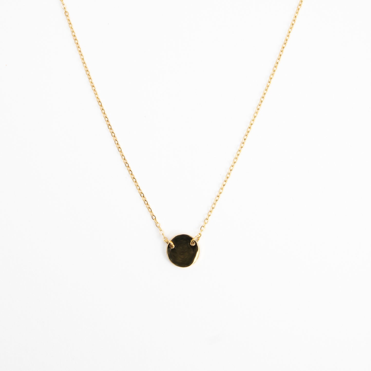 Gold Round Pendant Necklace