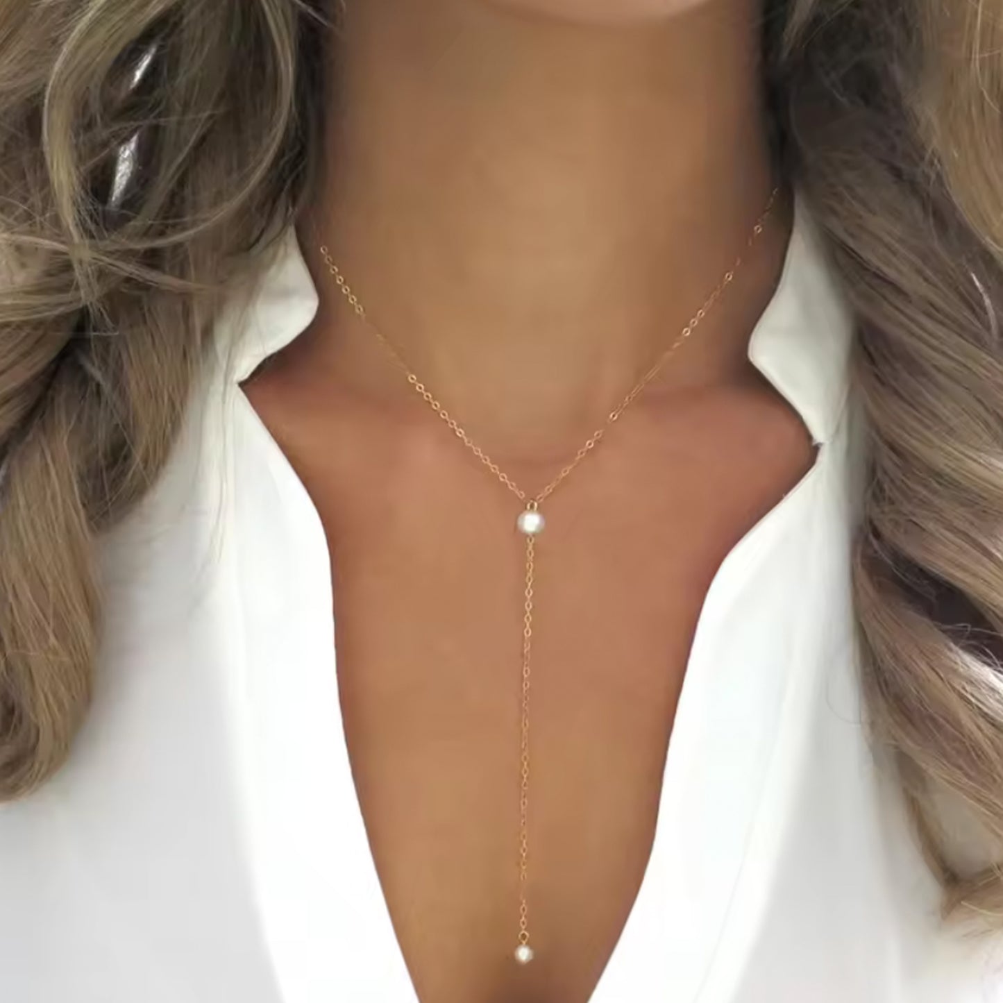 Imitation Pearl Beads Pendant Necklace