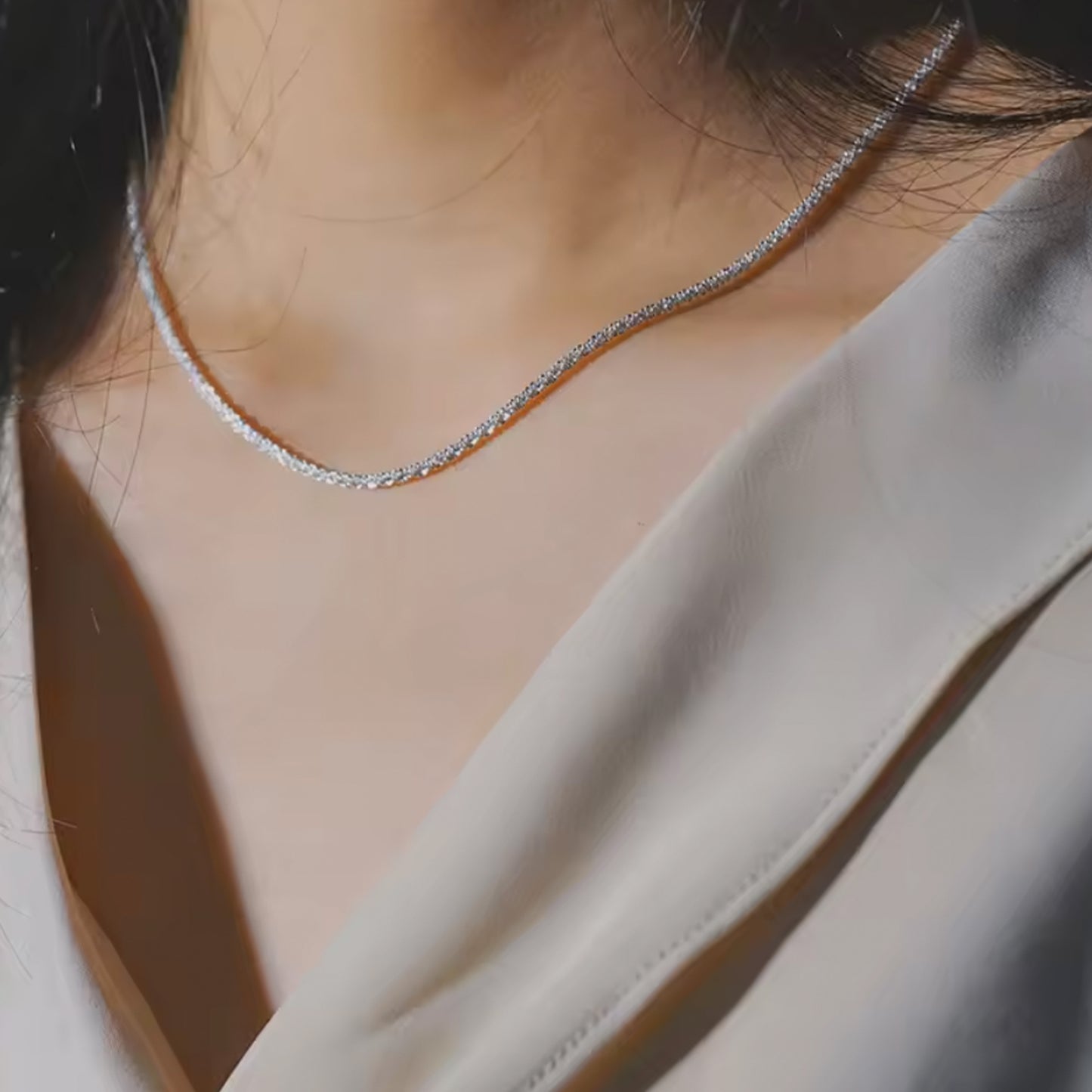 Sparkling Clavicle Chain Necklace