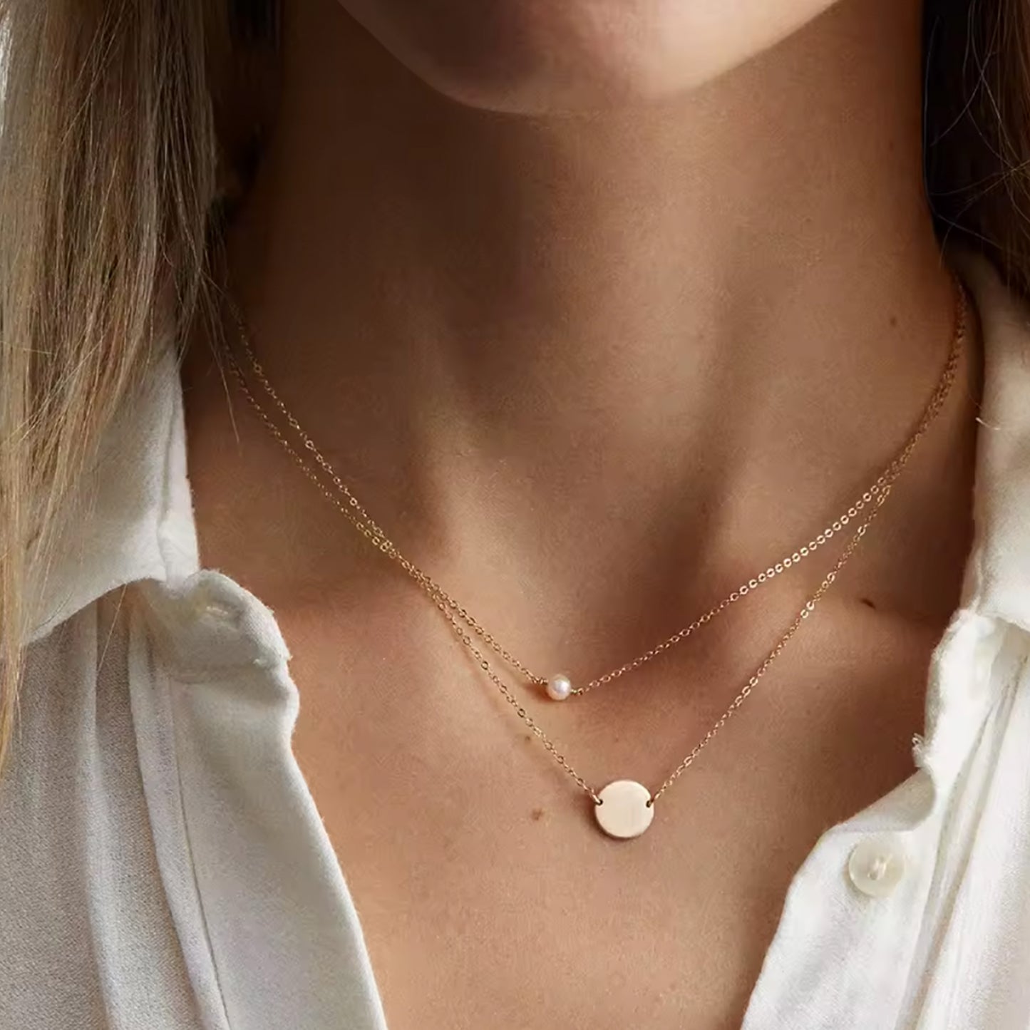 Necklace with Imitated Pearls