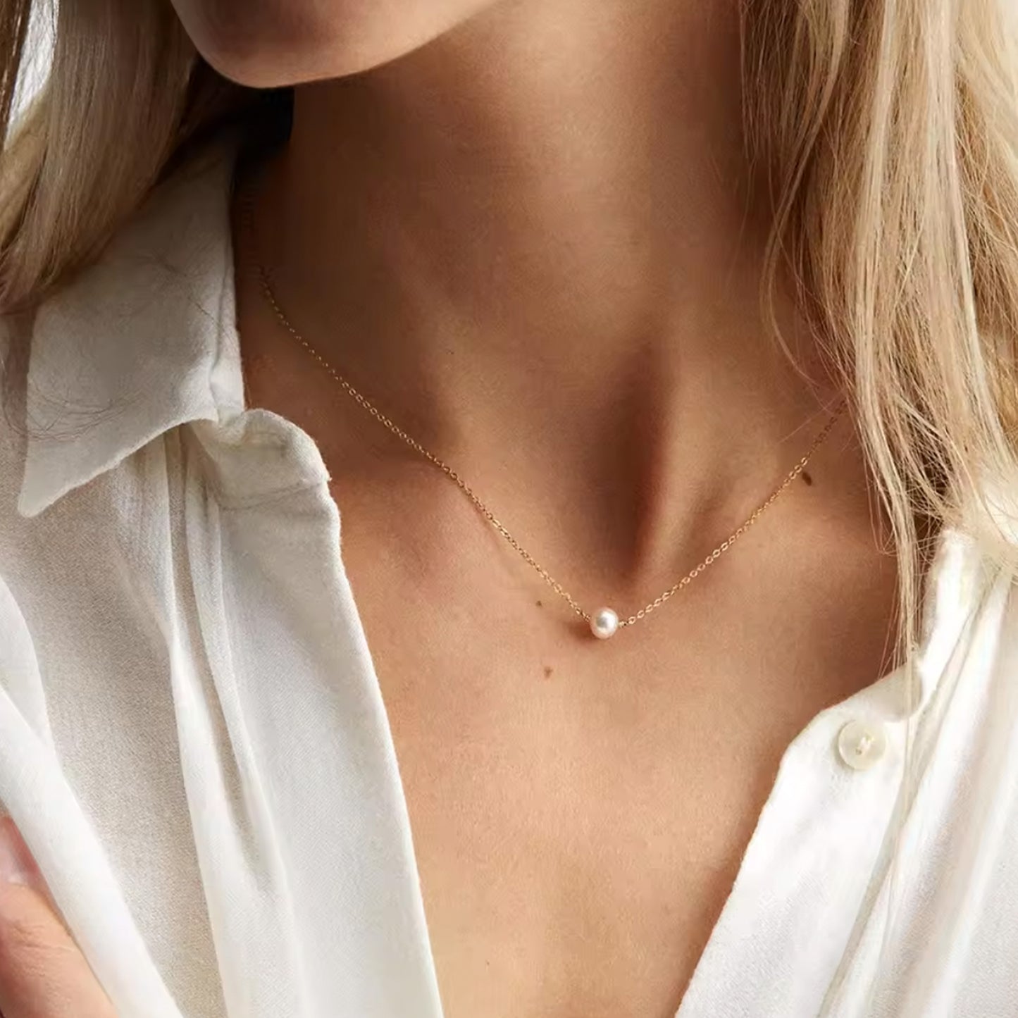 Necklace with Imitated Pearls