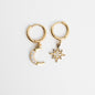 Star Moon Dangle Earrings