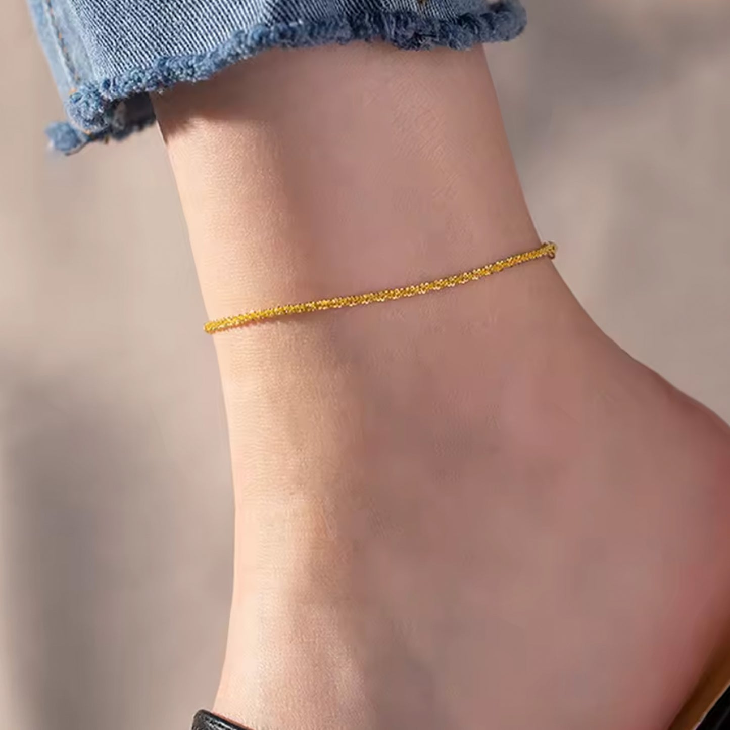 Textured Chain Anklet